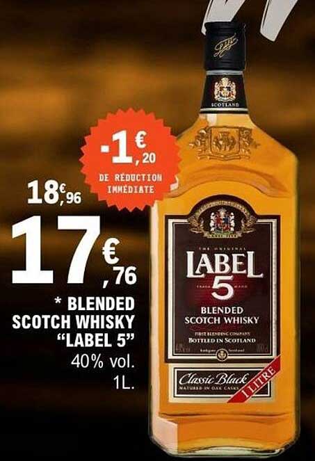 * BLENDED SCOTCH WHISKY “LABEL 5” 40% vol. 1L.