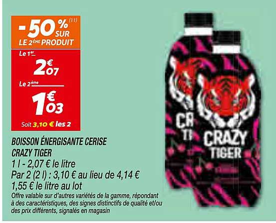 BOISSON ÉNERGISANTE CERISE CRAZY TIGER