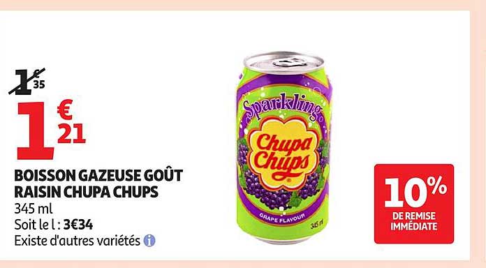 BOISSON GAZEUSE GOUT RAISIN CHUPA CHUPS