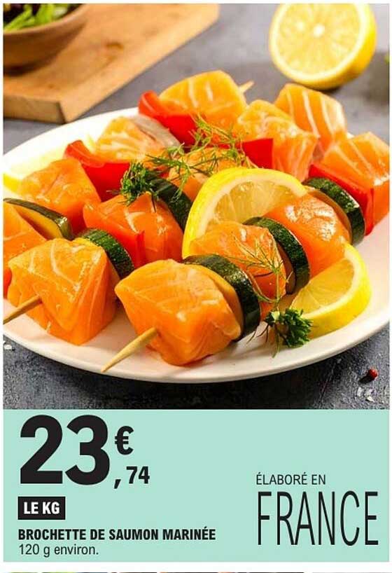 BROCHETTE DE SAUMON MARINÉE