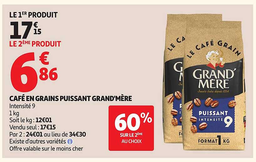 CAFÉ EN GRAINS PUISSANT GRAND'MÈRE