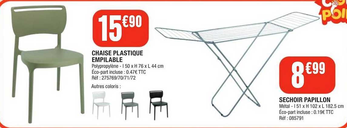 CHAISE PLASTIQUE EMPILABLE