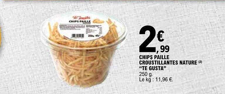 CHIPS PAILLE CROUSTILLANTES NATURE “TE GUSTA”