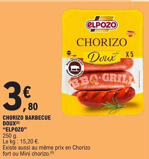 CHORIZO BARBECUE DOUX “ELPOZO” 250 g