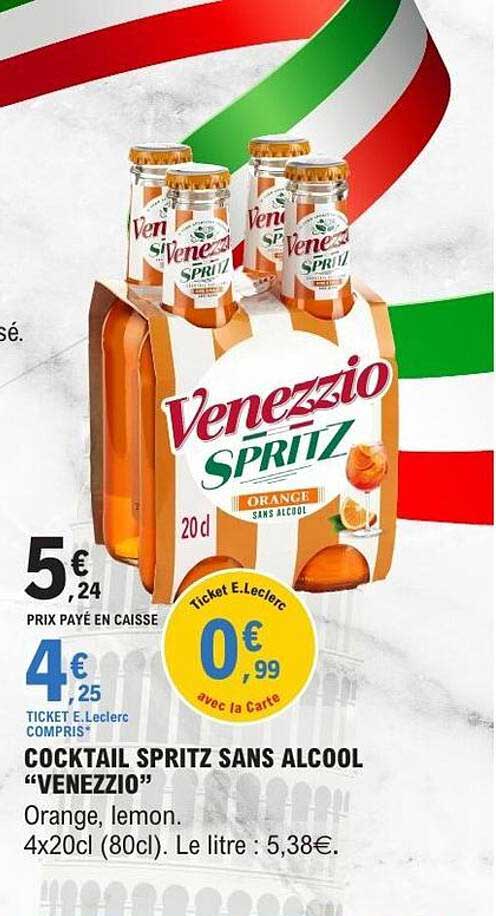 COCKTAIL SPRITZ SANS ALCOOL “VENEZZIO”