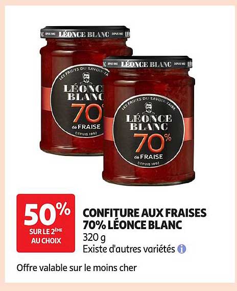 CONFITURE AUX FRAISES 70% LÉONCE BLANC