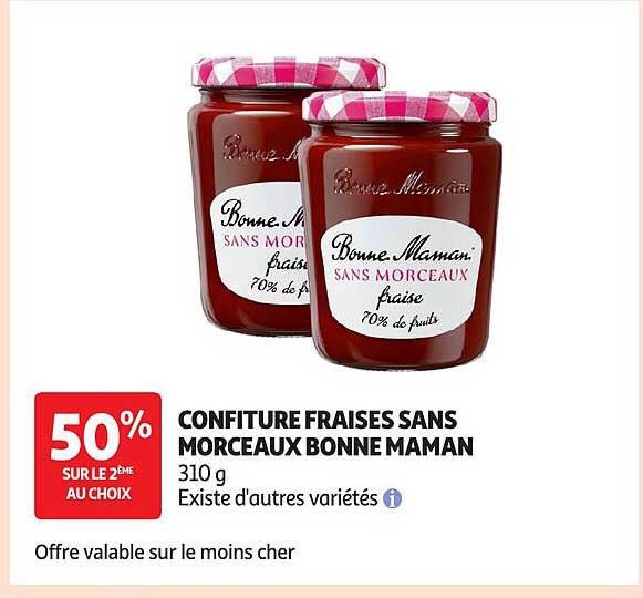 CONFITURE FRAISES SANS MORCEAUX BONNE MAMAN