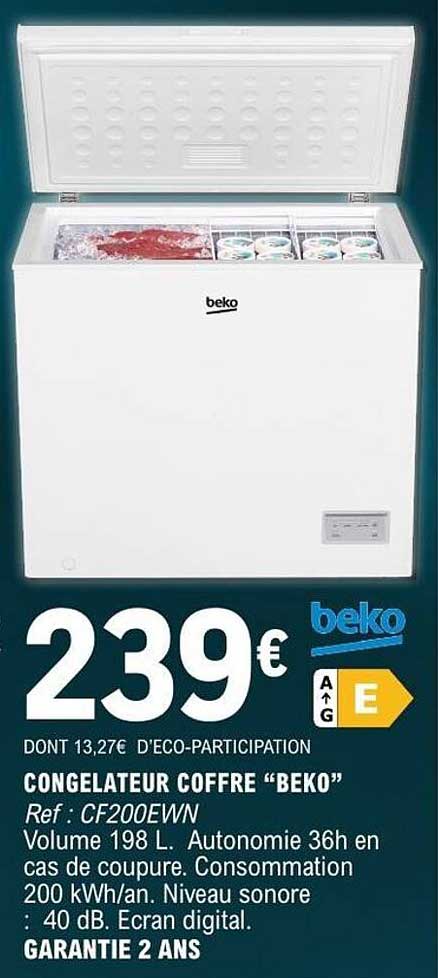 CONGELATEUR COFFRE “BEKO”