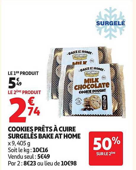 COOKIES PRÊTS À CUIRE SURGELÉS BAKE AT HOME