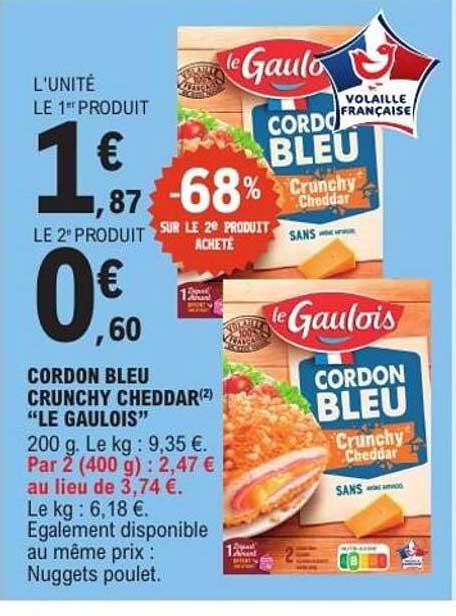 CORDON BLEU CRUNCHY CHEDDAR "LE GAULOIS"