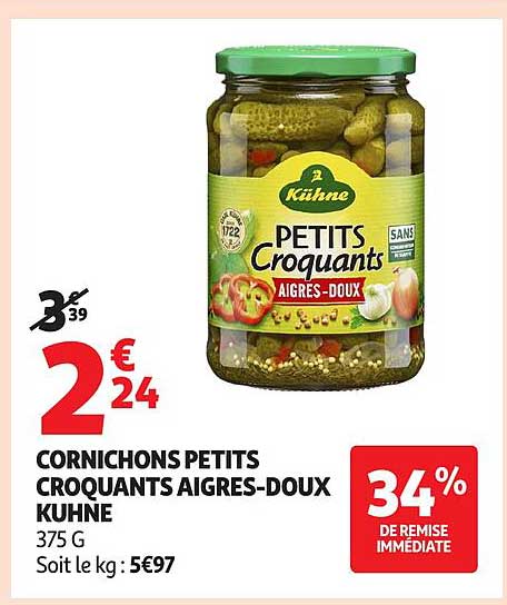 CORNICHONS PETITS CROQUANTS AIGRES-DOUX KUHNE