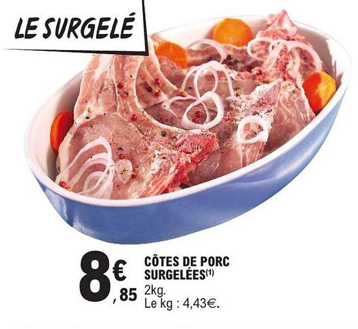 CÔTES DE PORC SURGELÉES(1)