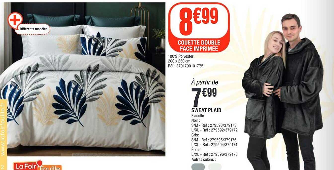 COUETTE DOUBLE FACE IMPRIMÉE