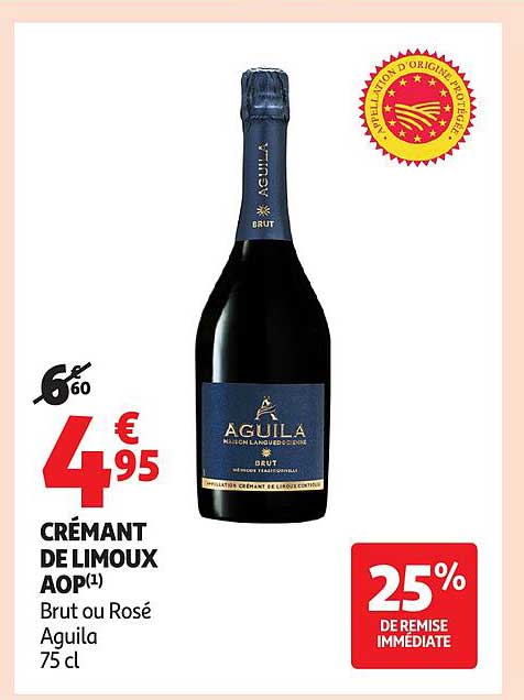 CRÉMANT DE LIMOUX AOP(1) Brut ou Rosé Aguila 75 cl