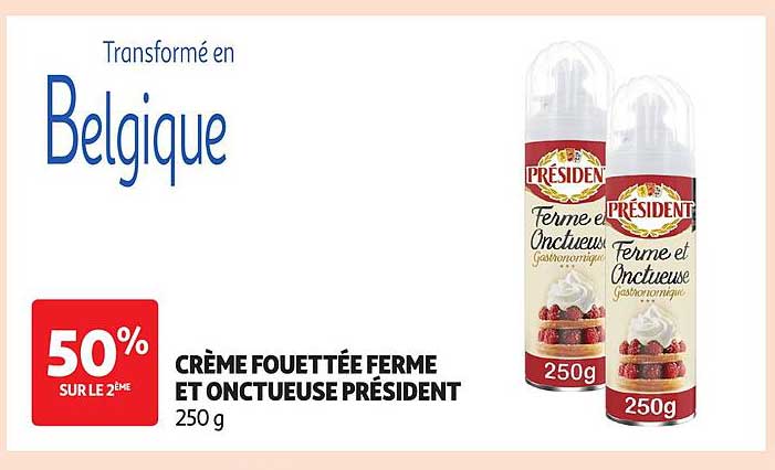 CRÈME FOUETTÉE FERME ET ONCTUEUSE PRÉSIDENT 250 g