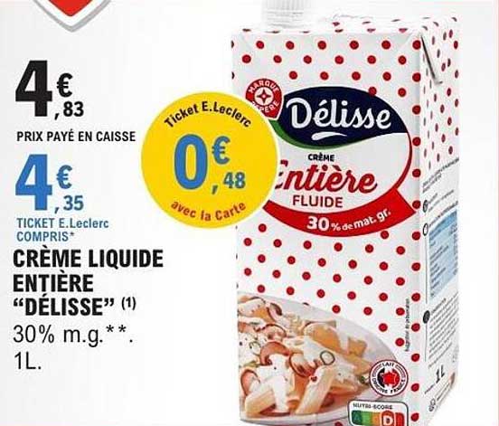 CRÈME LIQUIDE ENTIÈRE “DÉLISSE”