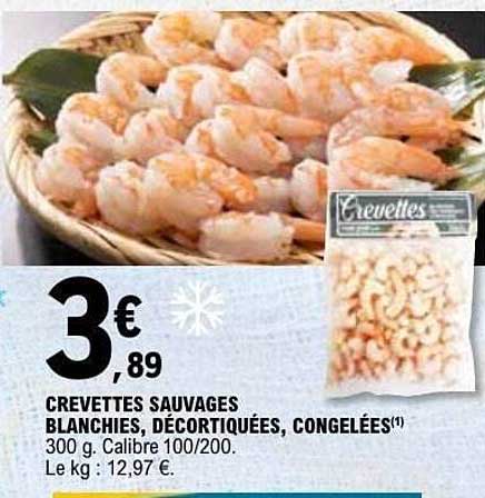 CREVETTES SAUVAGES BLANCHIES, DÉCORTIQUÉES, CONGELÉES(1)