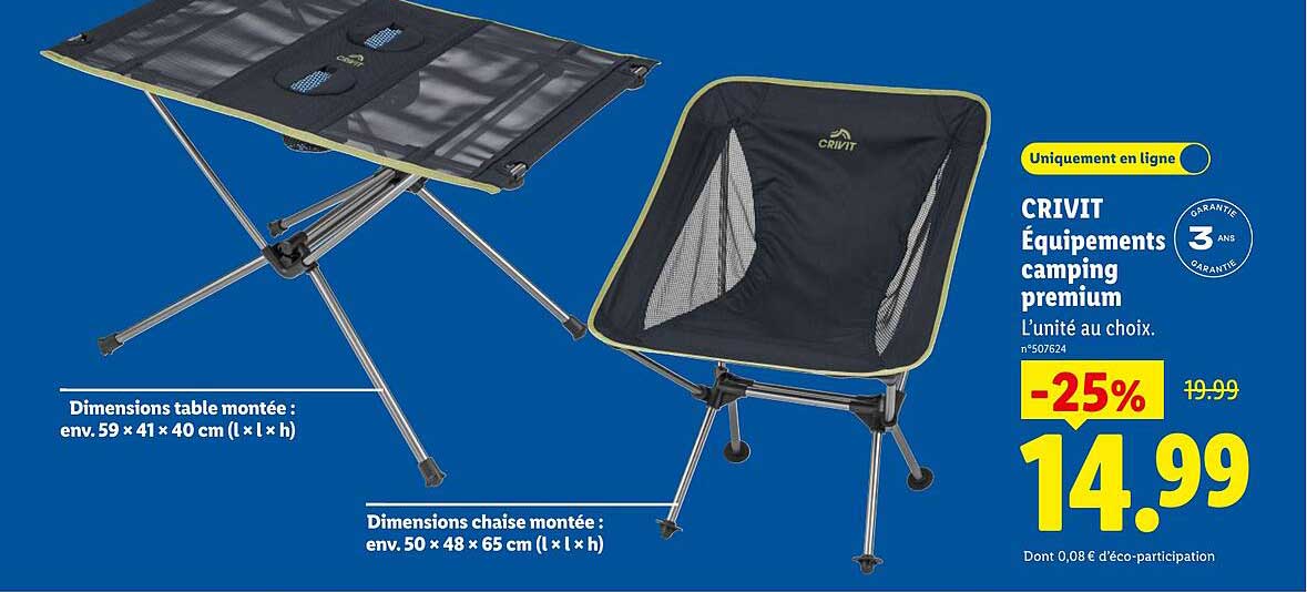 CRIVIT Équipements camping premium