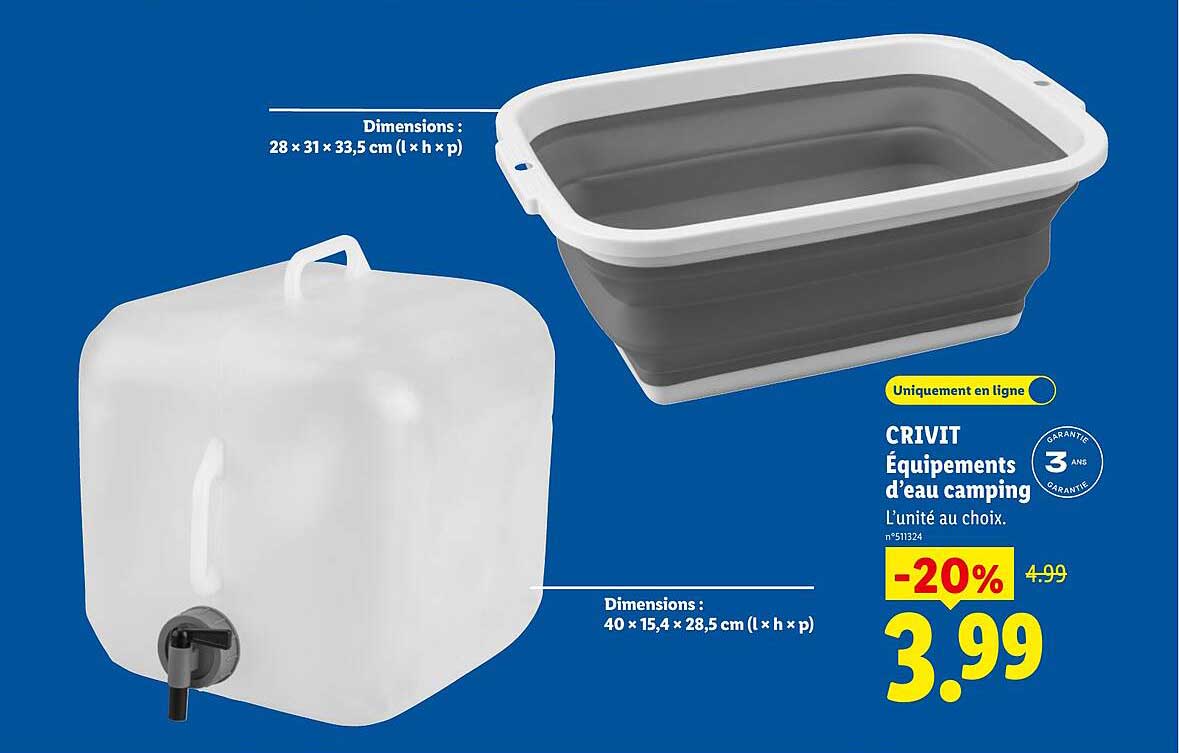 CRIVIT Équipements d’eau camping