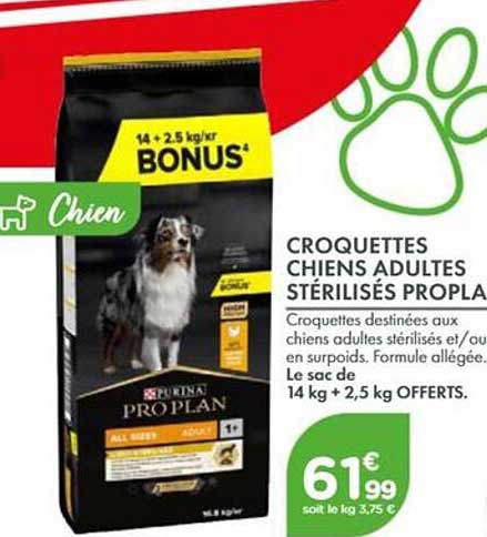 CROQUETTES CHIENS ADULTES STÉRILISÉS PRO PLAN