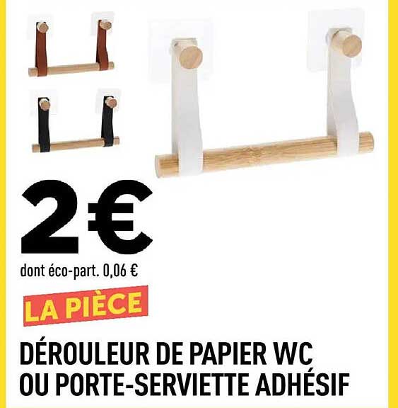 DÉROULEUR DE PAPIER WC OU PORTE-SERVIETTE ADHÉSIF