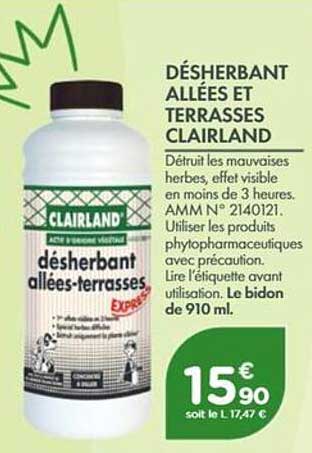 DÉSHERBANT ALLÉES ET TERRASSES CLAIRLAND