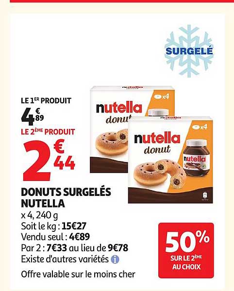 DONUTS SURGELÉS NUTELLA x 4, 240 g
