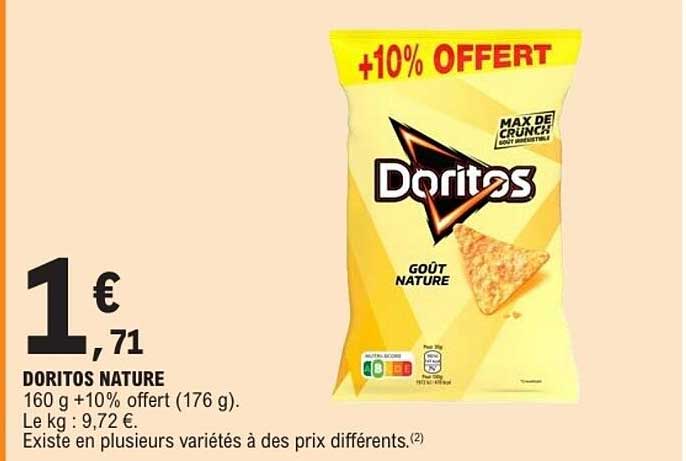 DORITOS NATURE 160 g +10% offert (176 g)