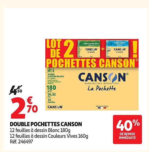 DOUBLE POCHETTES CANSON