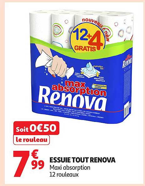 ESSUIE TOUT RENOVA Maxi absorption 12 rouleaux