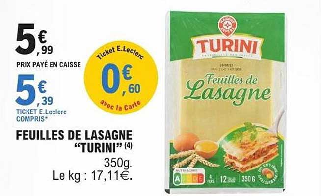 FEUILLES DE LASAGNE “TURINI” (4)