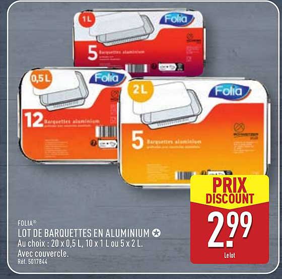 FOLIA® LOT DE BARQUETTES EN ALUMINIUM