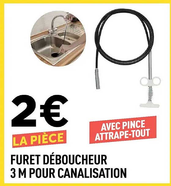 FURET DÉBOUCHEUR 3 M POUR CANALISATION