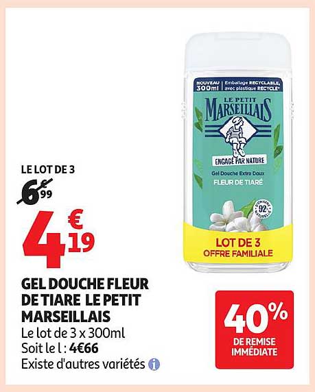 GEL DOUCHE FLEUR DE TIARÉ LE PETIT MARSEILLAIS