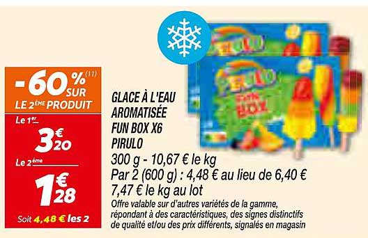 GLACE À L'EAU AROMATISÉE FUN BOX X6 PIRULO