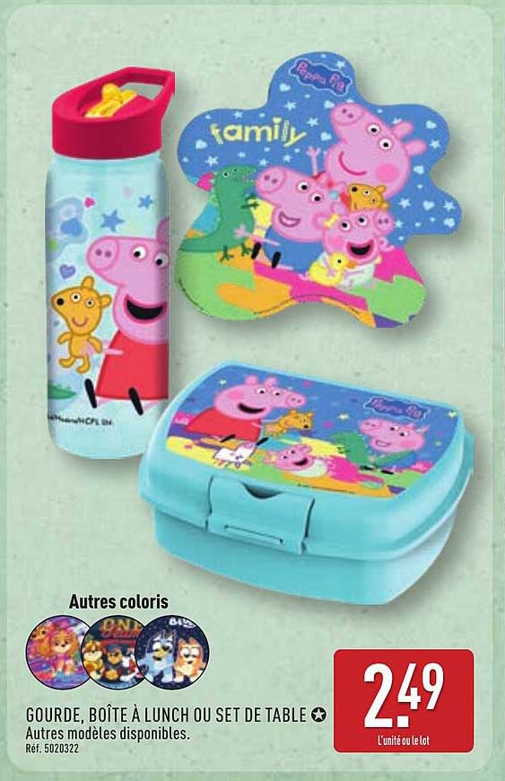 GOURDE, BOÎTE À LUNCH OU SET DE TABLE ★ Autres modèles disponibles.