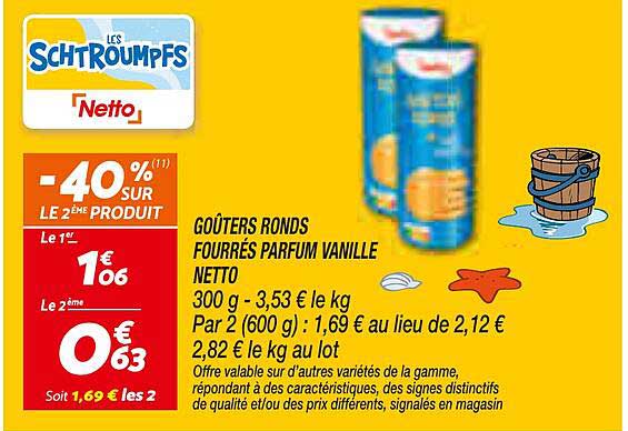 GOÛTERS RONDS FOURRÉS PARFUM VANILLE NETTO