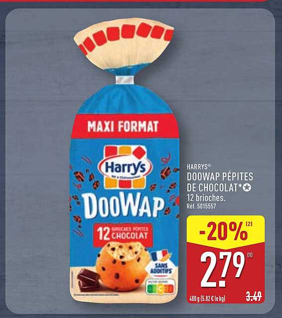 HARRYS® DOOWAP PÉPITES DE CHOCOLAT⭐ 12 brioches. Réf. 5015567