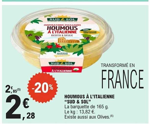 HOUMOUS A L’ITALIENNE “SUD & SOL”