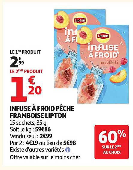 INFUSÉ À FROID PÊCHE FRAMBOISE LIPTON