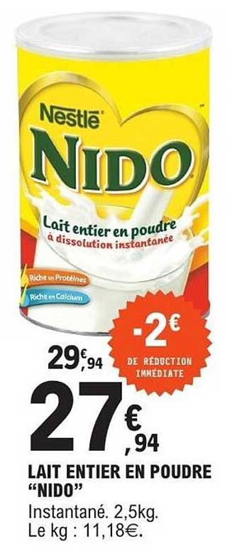 LAIT ENTIER EN POUDRE “NIDO”