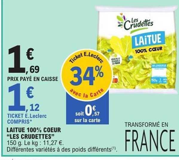 LAITUE 100% COEUR "LES CRUDDETTES"