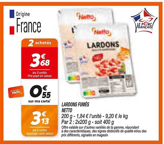 LARDONS FUMÉS NETTO