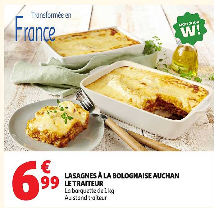 LASAGNES À LA BOLOGNAISE AUCHAN LE TRAITEUR
