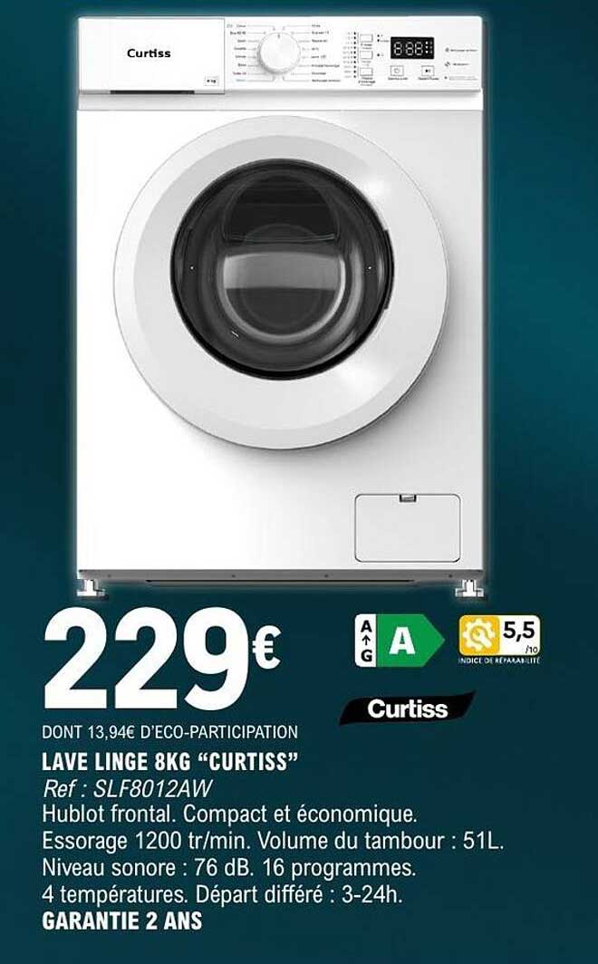LAVE LINGE 8KG “CURTISS”