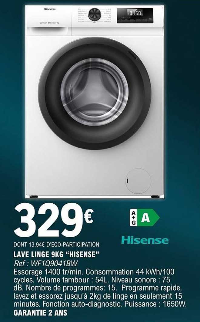 LAVE LINGE 9KG "HISENSE"