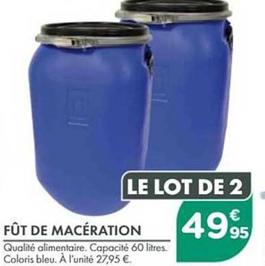 LE LOT DE 2 FÛT DE MACÉRATION