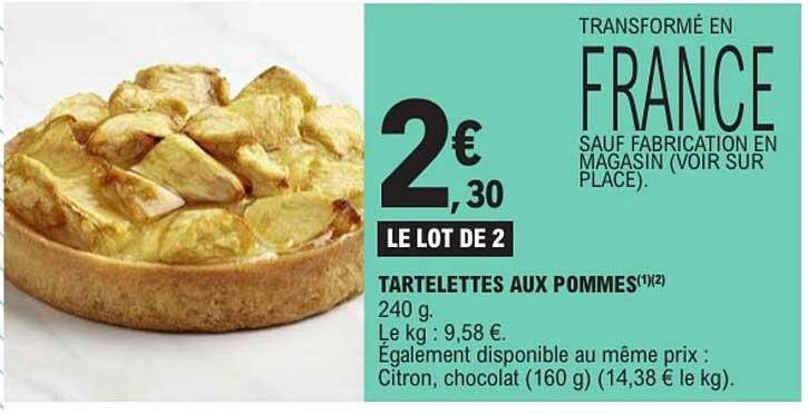LE LOT DE 2 TARTELETTES AUX POMMES
