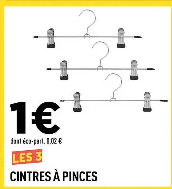 LES 3 CINTRES À PINCES