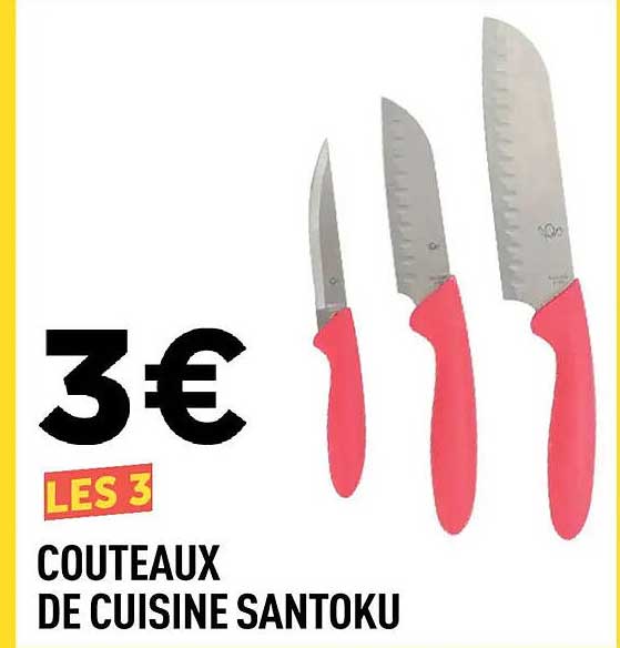 LES 3 COUTEAUX DE CUISINE SANTOKU